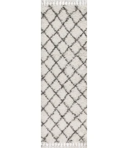 Jonathany Mercer Shag MCR104B Cream/Grey Area Rug 2 ft. 3 in. X 8 ft. Runner