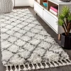 Jonathany Mercer Shag MCR104B Cream/Grey Area Rug 2 ft. 3 in. X 8 ft. Runner