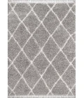 Mercer Shag Plush Tassel Moroccan Geometric Trellis Grey/Cream 3 ft. x 5 ft. Area Rug