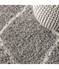 Mercer Shag Plush Tassel Moroccan Geometric Trellis Grey/Cream 3 ft. x 5 ft. Area Rug