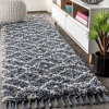 Jonathany Mercer Shag MCR105A Denim Blue/Cream Area Rug 2 ft. 3 in. X 8 ft. Runner