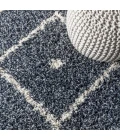 Mercer Shag Plush Tassel Moroccan Diamond Denim Blue/Cream 3 ft. x 5 ft. Area Rug