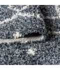 Mercer Shag Plush Tassel Moroccan Diamond Denim Blue/Cream 3 ft. x 5 ft. Area Rug