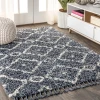 Jonathany Mercer Shag MCR105A Denim Blue/Cream Area Rug 5 ft. 3 in. X 7 ft. 6 in. Rectangle