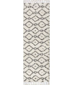 Jonathany Mercer Shag MCR105B Cream/Grey Area Rug 2 ft. 3 in. X 8 ft. Runner
