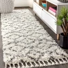Jonathany Mercer Shag MCR105B Cream/Grey Area Rug 2 ft. 3 in. X 8 ft. Runner