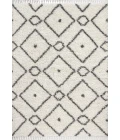 Mercer Shag Plush Tassel Moroccan Diamond Cream/Grey 5 ft. x 8 ft. Area Rug
