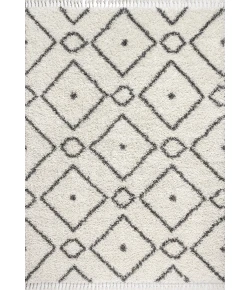 Jonathany Mercer Shag MCR105B Cream/Grey Area Rug 5 ft. 3 in. X 7 ft. 6 in. Rectangle