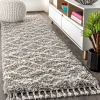 Jonathany Mercer Shag MCR105C Grey/Cream Area Rug 2 ft. 3 in. X 8 ft. Runner