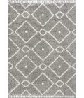 Mercer Shag Plush Tassel Moroccan Diamond Grey/Cream 3 ft. x 5 ft. Area Rug