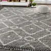 Jonathany Mercer Shag MCR105C Grey/Cream Area Rug 5 ft. 3 in. X 7 ft. 6 in. Rectangle