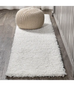 Jonathany Mercer Shag MCR106A White Area Rug 2 ft. 3 in. X 8 ft. Runner