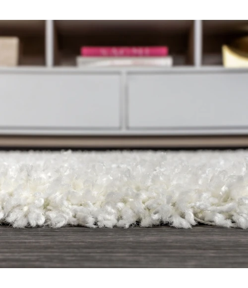 Mercer Shag Plush White 2 ft. x 8 ft. Runner Rug