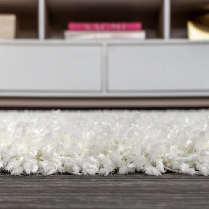 Mercer Shag Plush White 2 ft. x 8 ft. Runner Rug