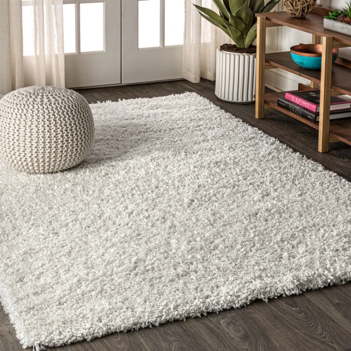 Mercer Shag Plush White 3 ft. x 5 ft. Area Rug