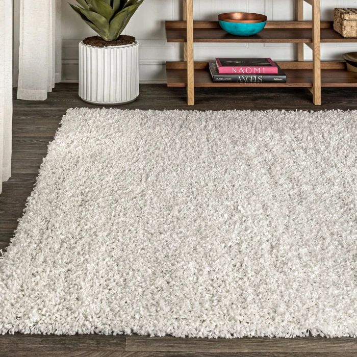 Mercer Shag Plush White 3 ft. x 5 ft. Area Rug