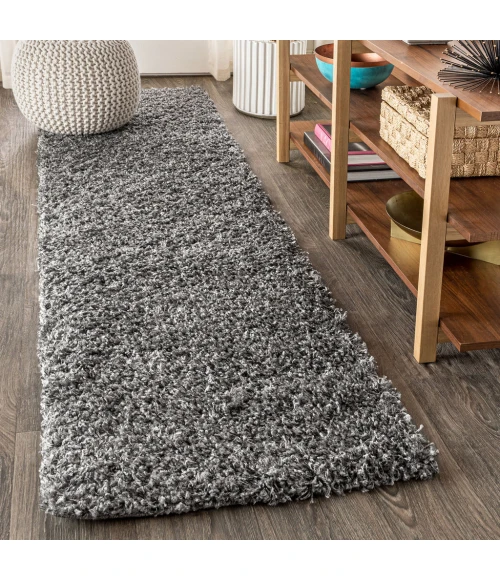 Mercer Shag Plush Charcoal 2 ft. x 8 ft. Runner Rug