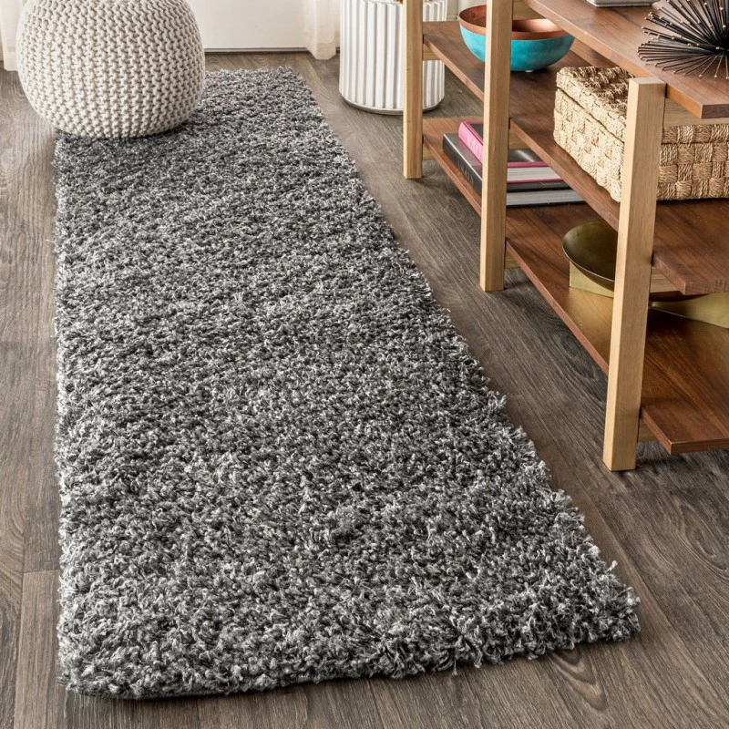 Mercer Shag Plush Charcoal 2 ft. x 8 ft. Runner Rug