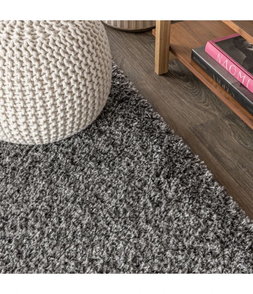 Mercer Shag Plush Charcoal 3 ft. x 5 ft. Area Rug