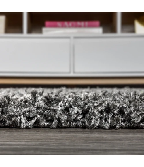 Mercer Shag Plush Charcoal 2 ft. x 8 ft. Runner Rug