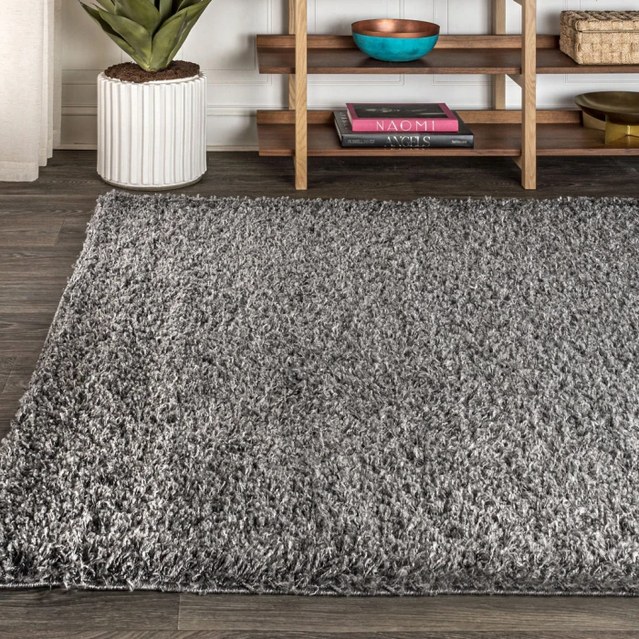 Mercer Shag Plush Charcoal 4 ft. x 6 ft. Area Rug