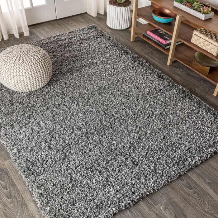 Mercer Shag Plush Charcoal 4 ft. x 6 ft. Area Rug