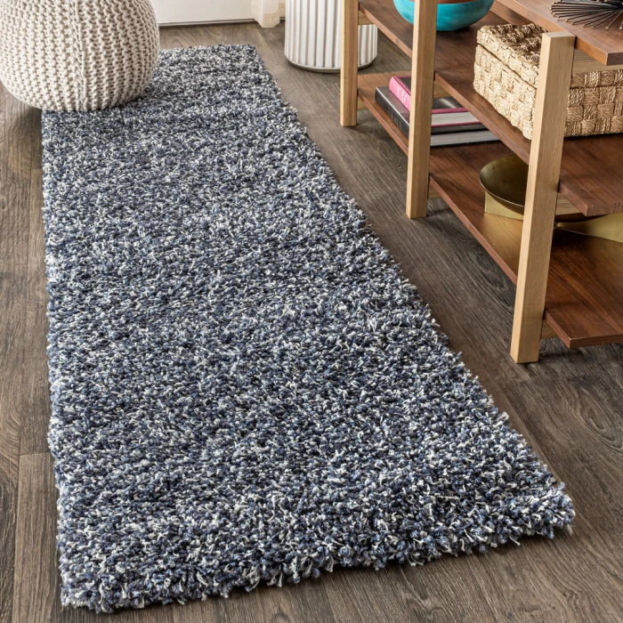 Mercer Shag Plush Denim Blue 2 ft. x 8 ft. Runner Rug