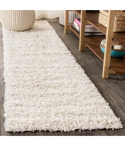 Jonathany Mercer Shag MCR106D Cream Area Rug 2 ft. 3 in. X 8 ft. Runner