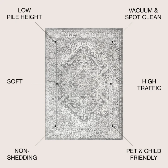 Jonathan Y MODERN PERSIAN Gray MDP100A 9ft. X 12ft. Rect. Rug