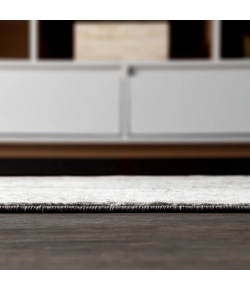 Modern  Vintage Medallion Light Grey 8 ft. x 10 ft. Area Rug