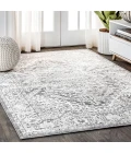 Modern  Vintage Medallion Light Grey 8 ft. x 10 ft. Area Rug