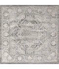 Modern  Vintage Medallion Grey 6' Square Area Rug