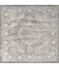 Modern  Vintage Medallion Grey 6' Square Area Rug