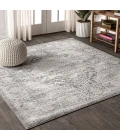 Modern  Vintage Medallion Grey 6' Square Area Rug