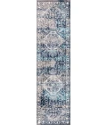 Modern  Vintage Medallion Navy /Light Grey 2 ft. x 8 ft. Runner Rug