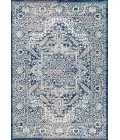 Modern  Vintage Medallion Navy /Light Grey 8 ft. x 10 ft. Area Rug