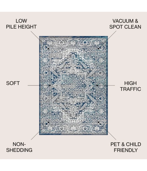 Jonathan Y MODERN PERSIAN Blue MDP100B 9ft. X 12ft. Rect. Rug
