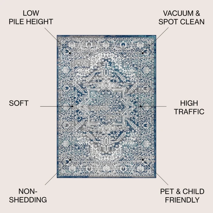 Jonathan Y MODERN PERSIAN Blue MDP100B 10ft. X 13ft.-1in. Rect. Rug