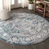 Jonathany Modern Persian MDP100B Navy /Light Grey Area Rug 6 ft. 7 in. X 6 ft. 7 in. Round
