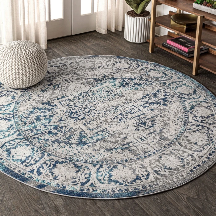 Jonathan Y MODERN PERSIAN Blue MDP100B 9ft. Round Rug
