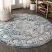 Jonathany Modern Persian MDP100B Navy /Light Grey Area Rug 6 ft. 7 in. X 6 ft. 7 in. Round