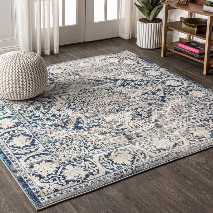 Jonathan Y MODERN PERSIAN Blue MDP100B 7ft.-9in. Square Rug