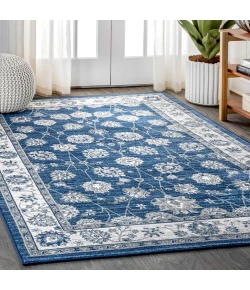 Jonathany Modern Persian MDP101A Navy/Light Grey Area Rug 5 ft. 3 in. X 7 ft. 6 in. Rectangle