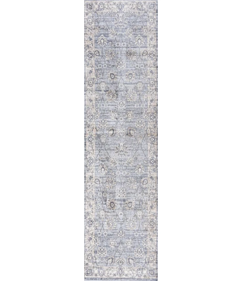 Modern  Vintage Moroccan Traditional Light Gray 2 ft. x 8 ft. Runner Rug
