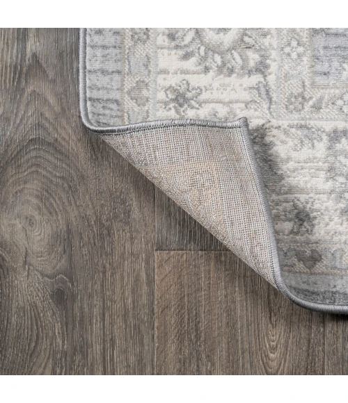 Modern  Vintage Moroccan Traditional Light Gray 6' Round Area Rug