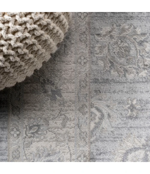 Modern  Vintage Moroccan Traditional Light Gray 6' Round Area Rug