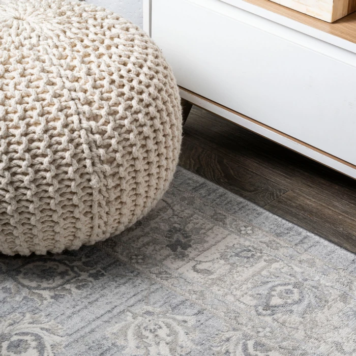 Modern  Vintage Moroccan Traditional Light Gray 2 ft. x 10 ft. Runner Rug