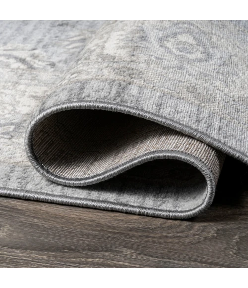 Modern  Vintage Moroccan Traditional Light Gray 6' Round Area Rug