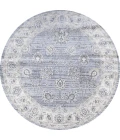 Modern  Vintage Moroccan Traditional Light Gray 6' Round Area Rug