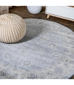 Jonathany Modern Persian MDP101B Light Gray Area Rug 6 ft. 7 in. X 6 ft. 7 in. Round